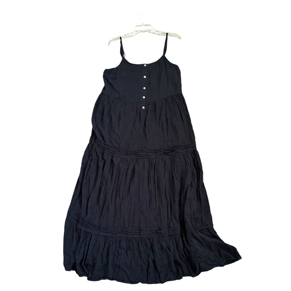 Lulus Favorite of the Day Tiered Maxi Dress Women XL Lined Black Boho Beach - Picture 7 of 11